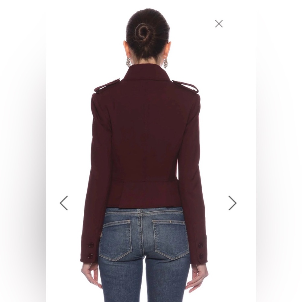 Karen Millen Military Style Blazer/Jacket Aubergine Crop size 6 - Picture 3 of 14